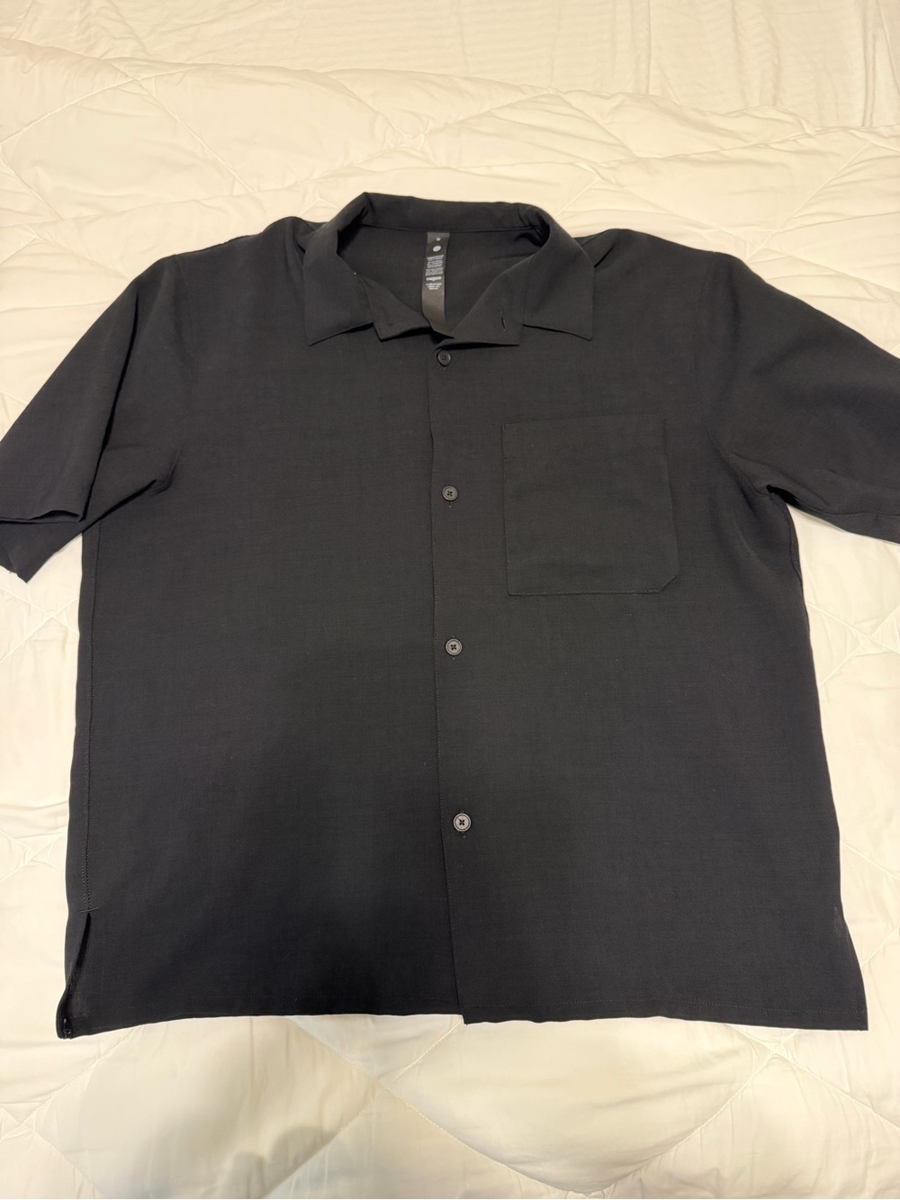 lululemon athletica Black Short-Sleeve Button-Down Shirt